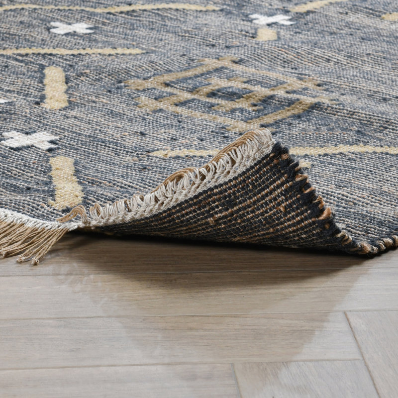 Handmade Caviar Black Multi Geometric Wool Rectangular Rug 8' x 10'