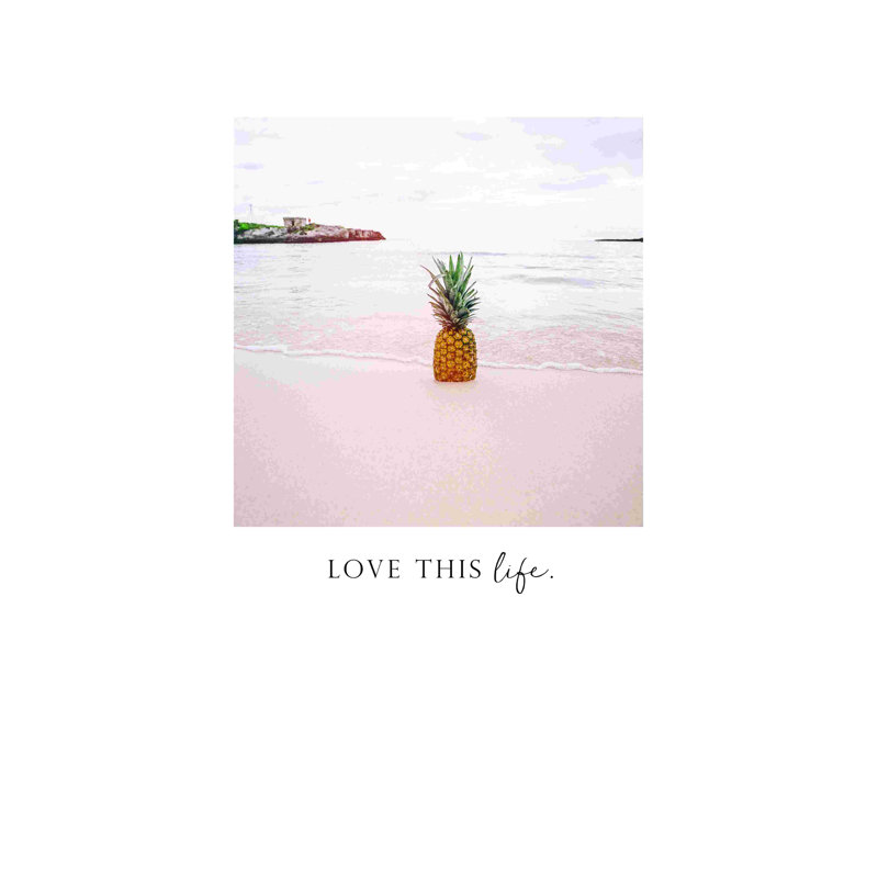Beach Pineapple 2 - Impression sur toile tendue, H 18 po x l 12 po
