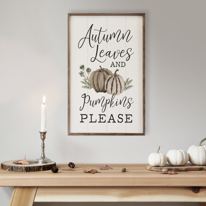 Feuilles d'automne citrouilles blanches, H 16 po x l 10 po