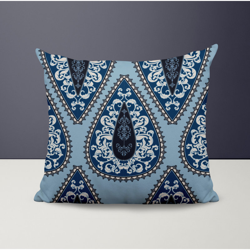 Housse et insert de coussin décoratif en polyester, L 17 po x H 17 po, Bleu