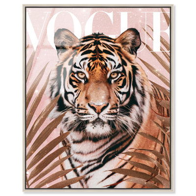 Fierce Tiger Magazine Framed High-Gloss Acrylic Glass Wall Art Beach Coastal Art by Art Remedy, Silver Frame, 20 x 24