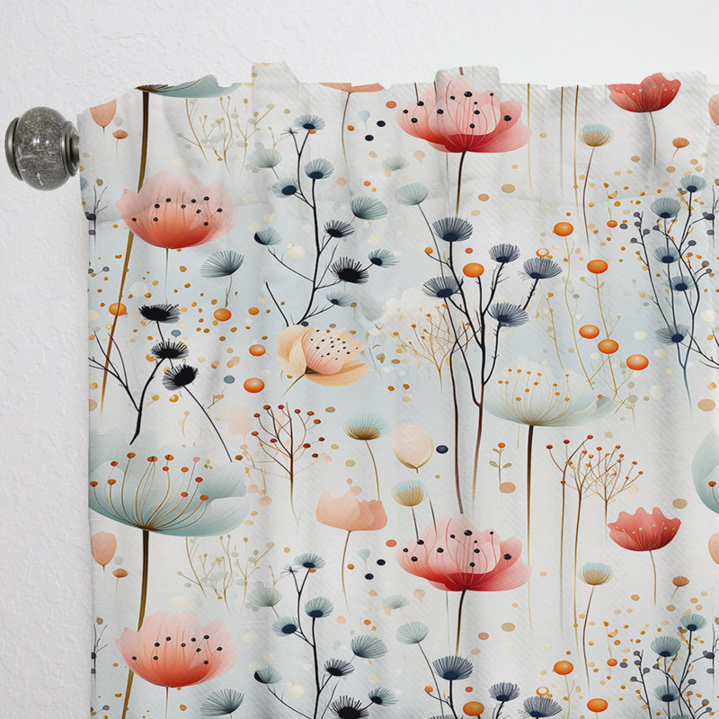 Enchanted Gardens Polka Dots Pattern II - Modern Velvet Curtain - Room Darkening - 1 Panel, 52" W x 95" L