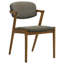 Ensemble de 2 pièces Mid-Century moderne Z-Chair avec tissu d'ameublement en bois franc massif
