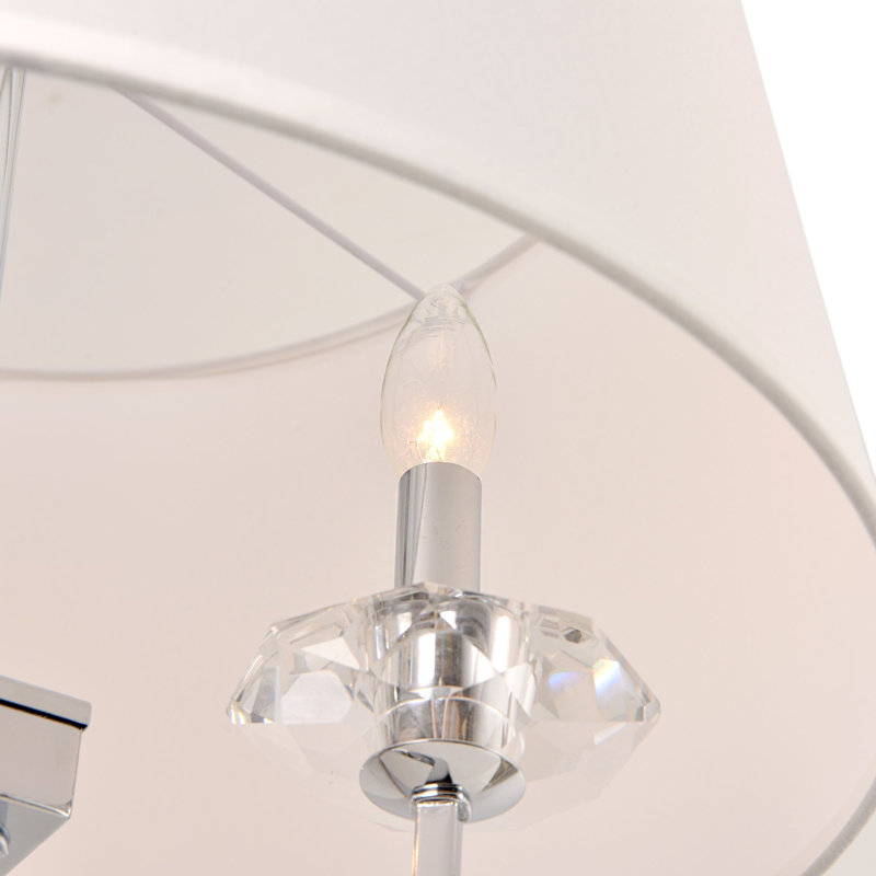 Lustre en verre azuré et chrome poli