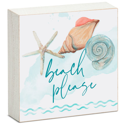 Beach Please Wood Box Sign