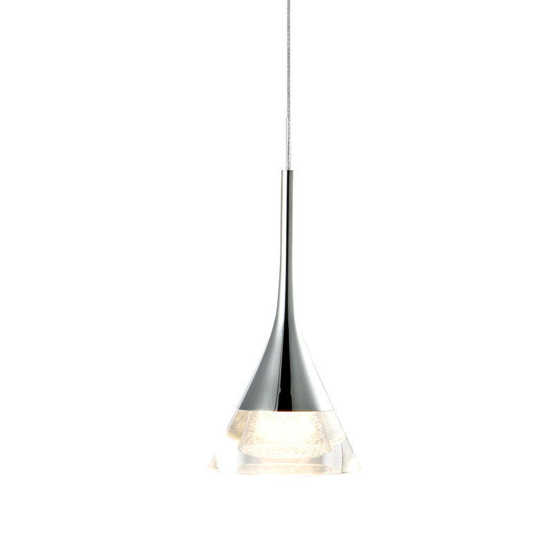 Amalfi 4.75-in Integrated LED Height Adjustable ETL Certified Pendant Light with Cone Shade, Black