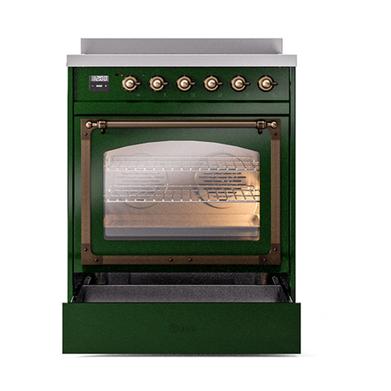 ILVE Nostalgie II Noblesse 30 in Induction Range, Emerald Green/Bronze