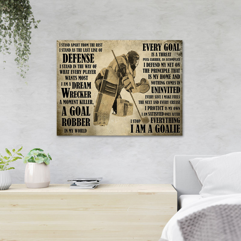 «Hockey Player Man», impression sur toile tendue, H 16 po x l 20 po x P 2 po