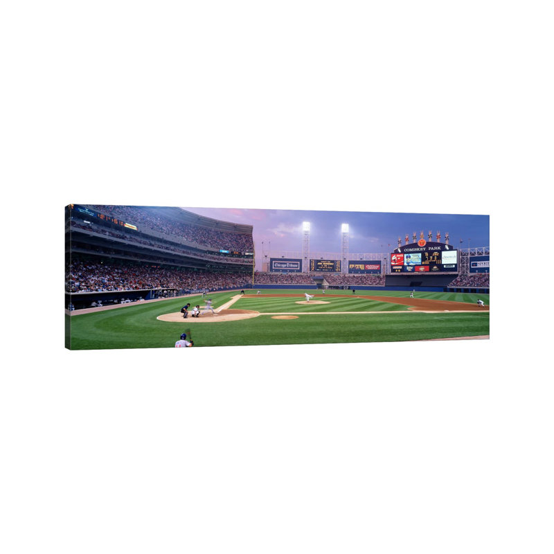 USA, Illinois, Chicago, White Sox, Baseball - Wrapped Canvas Panoramic Print, 152.4 cm H x 50.8 cm W x 1.91 cm D