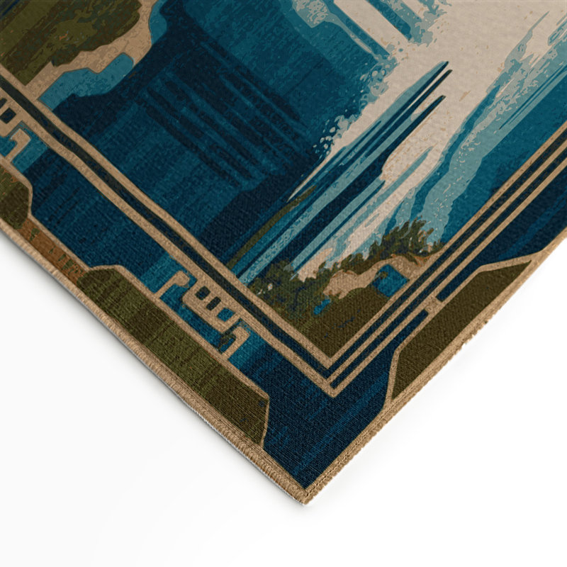 Tapis bleu intérieur et extérieur ArtDeco