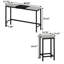 Table de cuisine moderne avec 3 tabourets gris et noirs, tabouret suspendu gain de place, surface facile à nettoyer et plateau à assemblage unique, design bicolore, métal, à monter soi-même