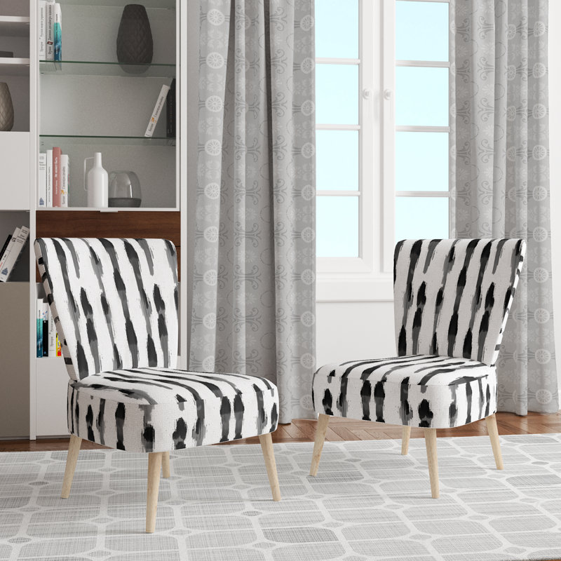 Chaise d'appoint moderne - chaise Ikat Minimal, Chaise d'appoint sans accoudoirs