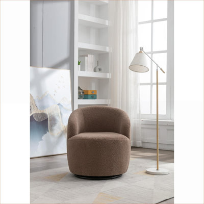 Pour les sièges d'appoint de salon pour petits espaces, fauteuil d'appoint pivotant 1 siège revêtu de tissu doux Teddy