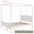 Queen Size Canopy Platform Bed with Headboard and Footboard,Slat Support Leg-1853164430