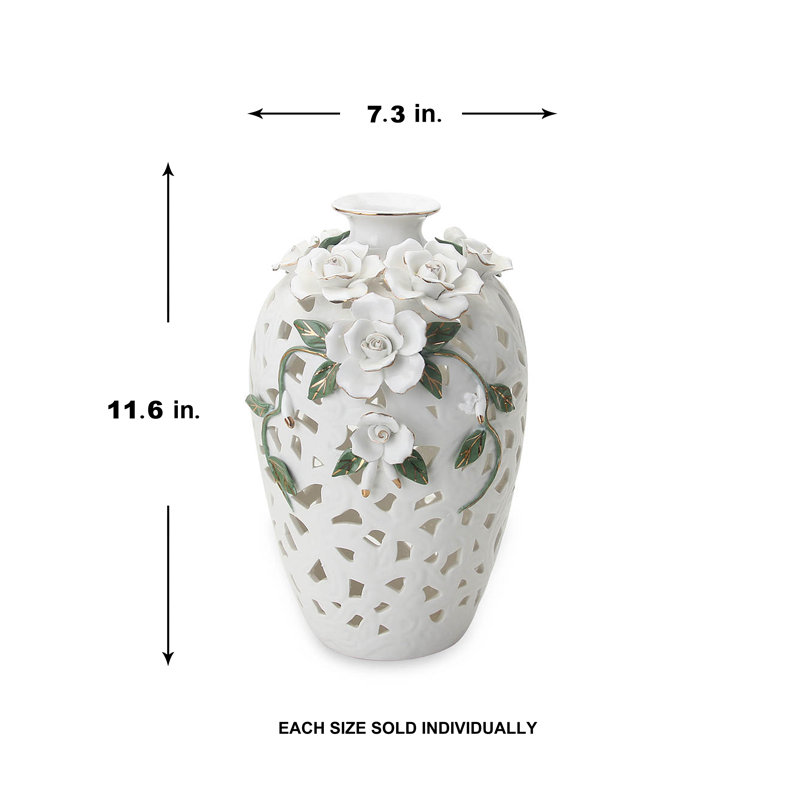 Rose Handmade Floral Ceramic Vase
