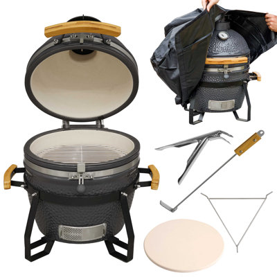 Dakota Fields Annaliza 58 cm W Kamado Grill / Smoker Combo Charcoal Grill Gas & Charcoal Combo Grill