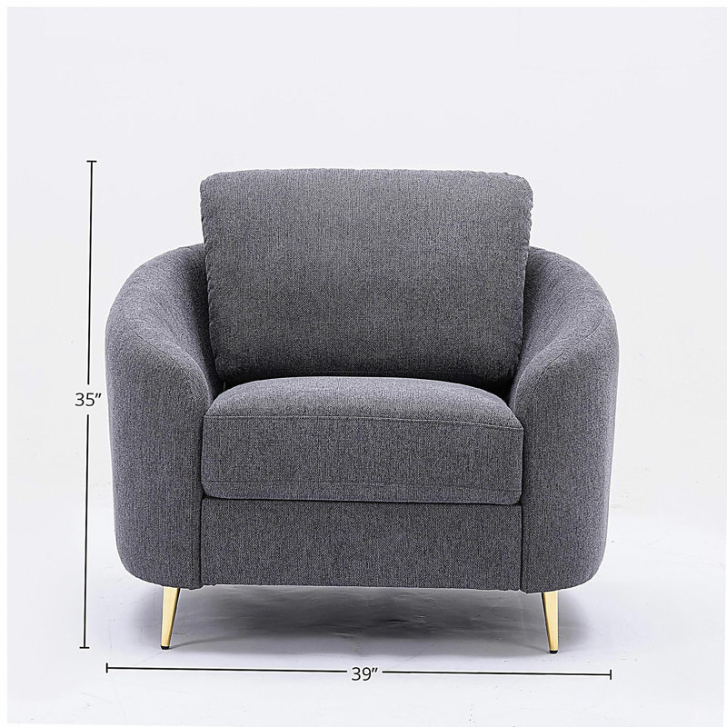 Chaise en lin gris yuina