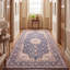 Tapis traditionnel en marbre à médaillon délavé, style persan, bleu marine, ivoire, or, vert et rose. Lavable à la machine, antidérapant, à poils courts, pour l'intérieur et l'extérieur, adapté aux animaux domestiques. Convient au salon, à la chambre à coucher, à la salle à manger, à l'entrée, au corridor et au bureau.-1619398502