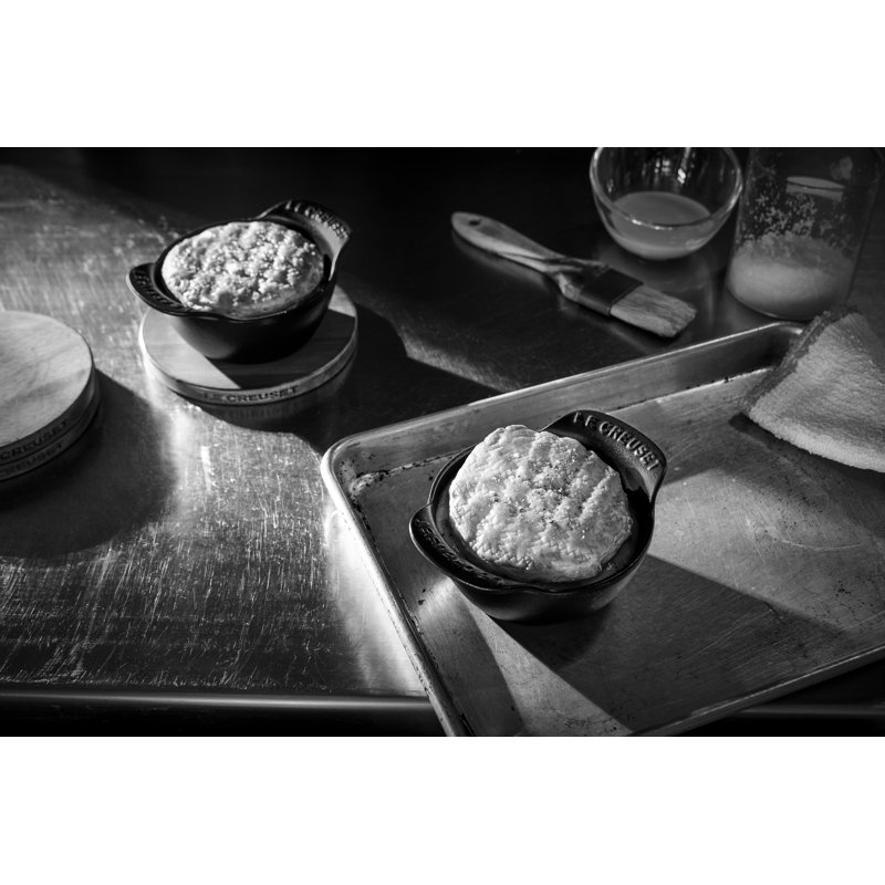 Le Creuset Enameled Cast Iron Set Of 4 Mini Round Cocottes, 1/3 Qt. Each, Matte Black