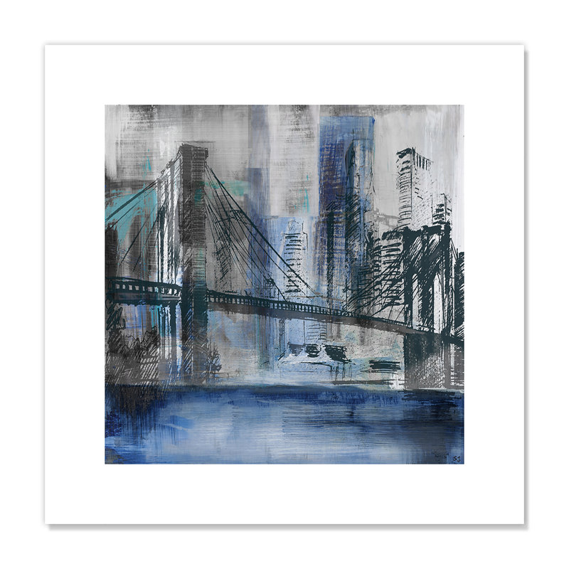 Brooklyn Bridge, impression roulée, H 16 po x l 16 po x P 0,1 po