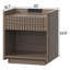 Table de chevet cannelée avec station de charge, table d'appoint moderne 22 po avec tiroir, rangement ouvert, table de chevet pour chambre à coucher, salon, noyer-2084150565