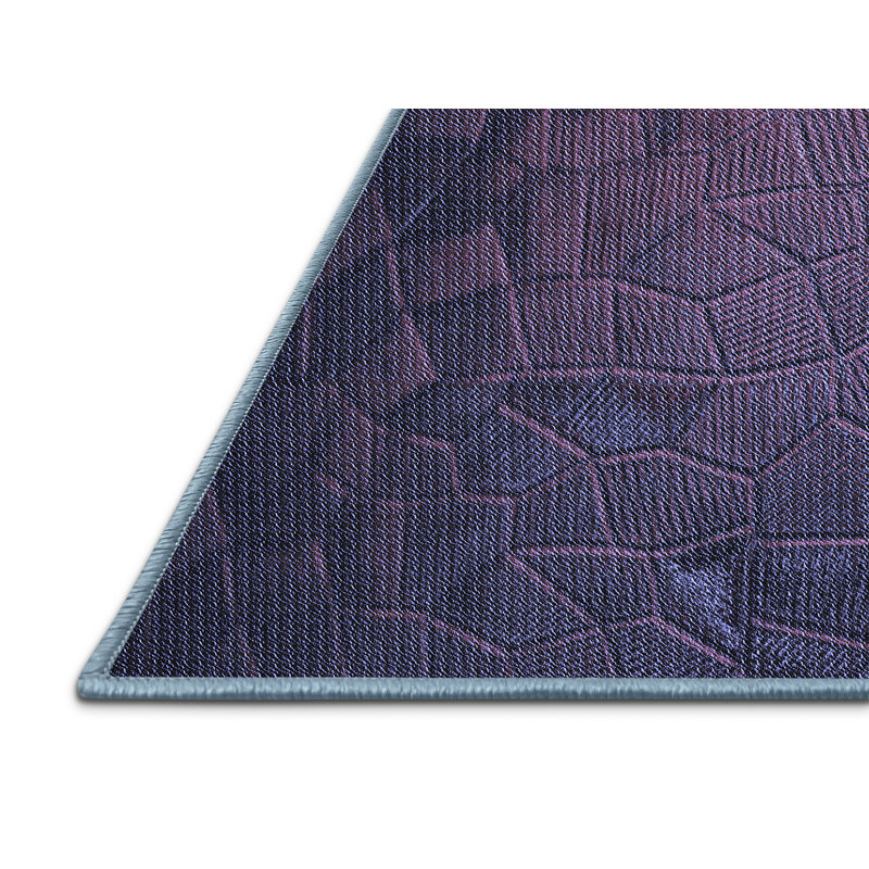 Tapis 100% à motifs lavables à la machine 2989 WSH-PAT738-BLU-, Rectangle de 2 pi x 3 pi