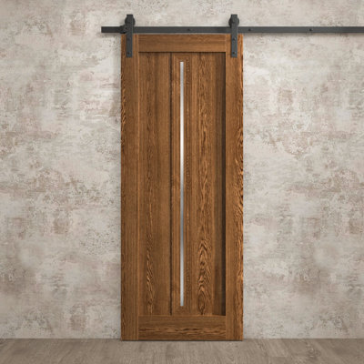 Porte de grange moderne | Ego 5014 | Ensemble de quincaillerie lourde pour rails | Portes intérieures solides