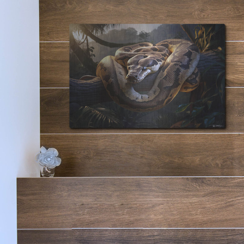 Art mural en métal «Python In The Jungle» par Momart, H 12 po x l 16 po