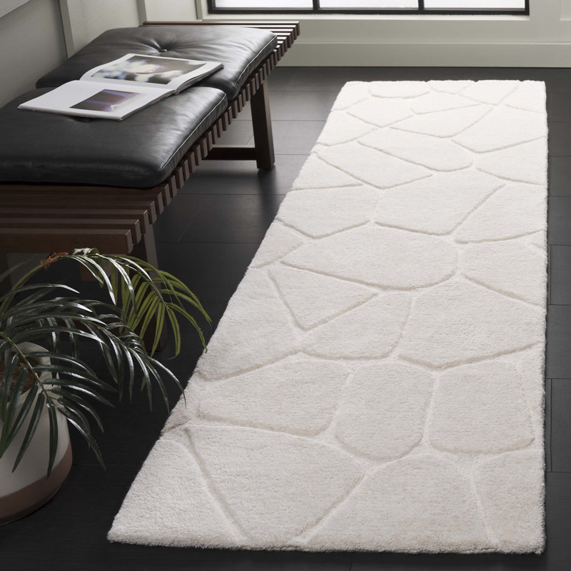 Tapis ivoire en laine touffeté à la main Bigelow, Tapis de couloir 2 pi 3 po x 8 pi