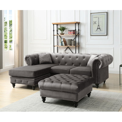 Mobilier avec méridienne, canapé rembourré