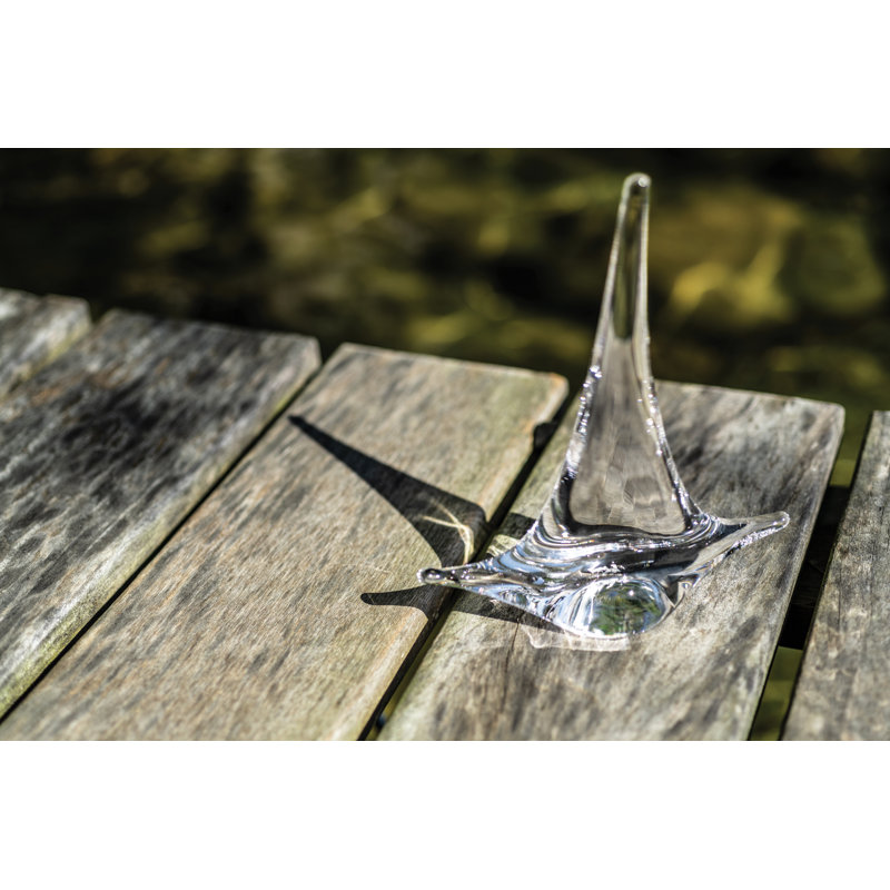 Handmade Glass Sailboat Figurine, Small