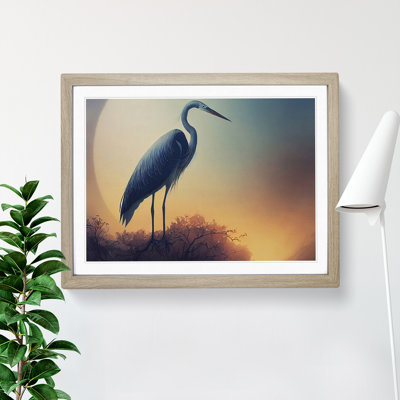 XH1022-1511X Blooming Heron Bird - Single Picture Frame Print
