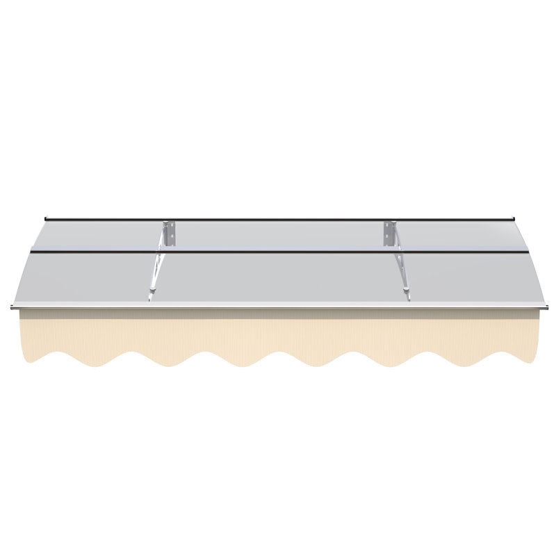 Door Window Awning 59X34 - Polycarbonate & Aluminum Alloy Protected Stable Mounting Garden 59" Wide X 34" Deep Heat Wind Block Modern Decorative Feature
