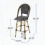 Tabourets de bar PE en rotin et aluminium - ensemble de 2, finition noire et bambou
