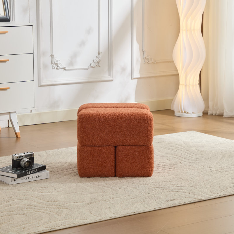Repose-pieds en sherpa de 18,5 po Robertas, Orange