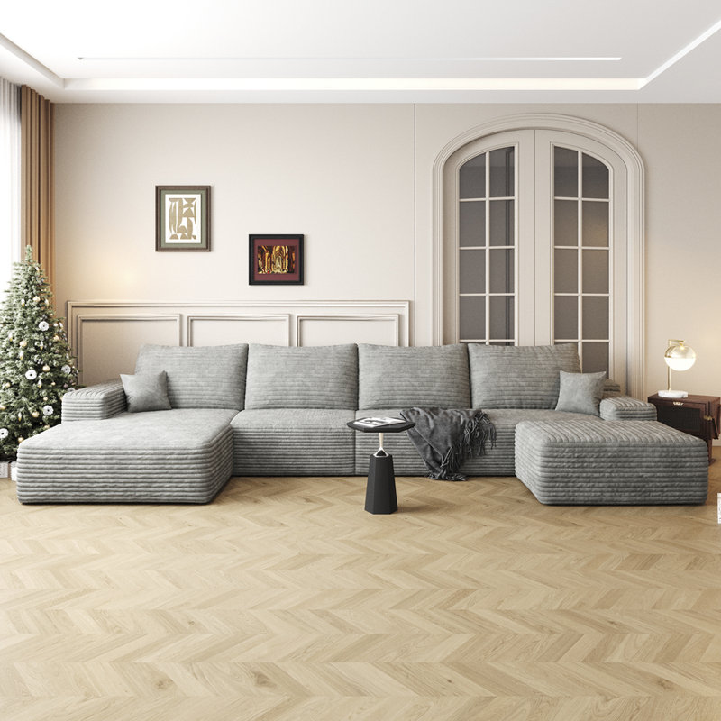 Boneless Modern Deep Lounge Sectional, Left Hand Facing