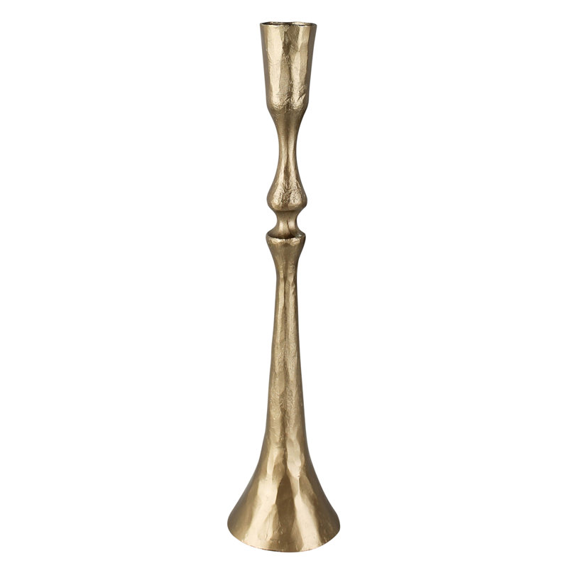 Metal Tabletop Candlestick, 12" H x 2.5" W x 2.5" D