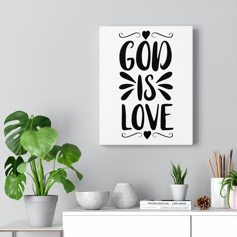 «God Is Love Christian», reproduction d'art murale prête à être accrochée, H 24 po x l 18 po x P 1,25 po
