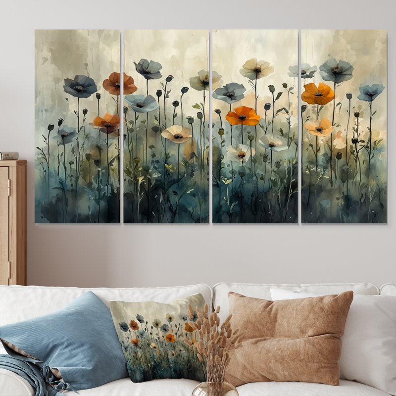 Appaloosa - coquelicots - art mural traditionnel, H 28 po x l 48 po, 4