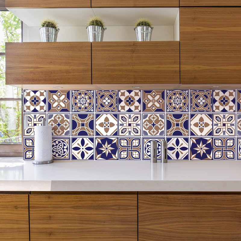 38.1cm W x 38.1cm L PVC Peel and Stick Mosaic Tile
