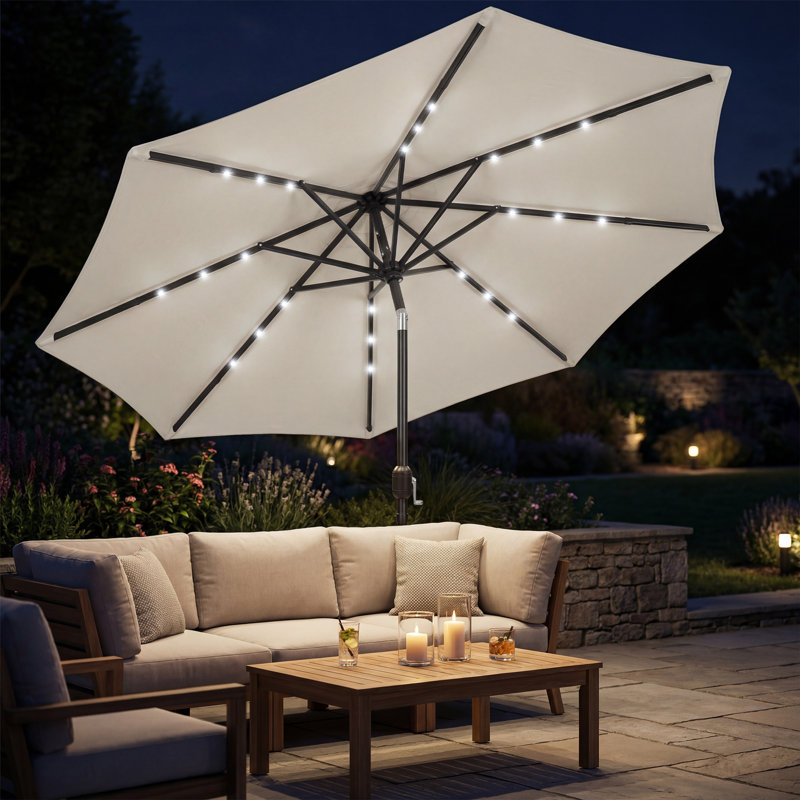 263cm Market Parasol, Light Grey