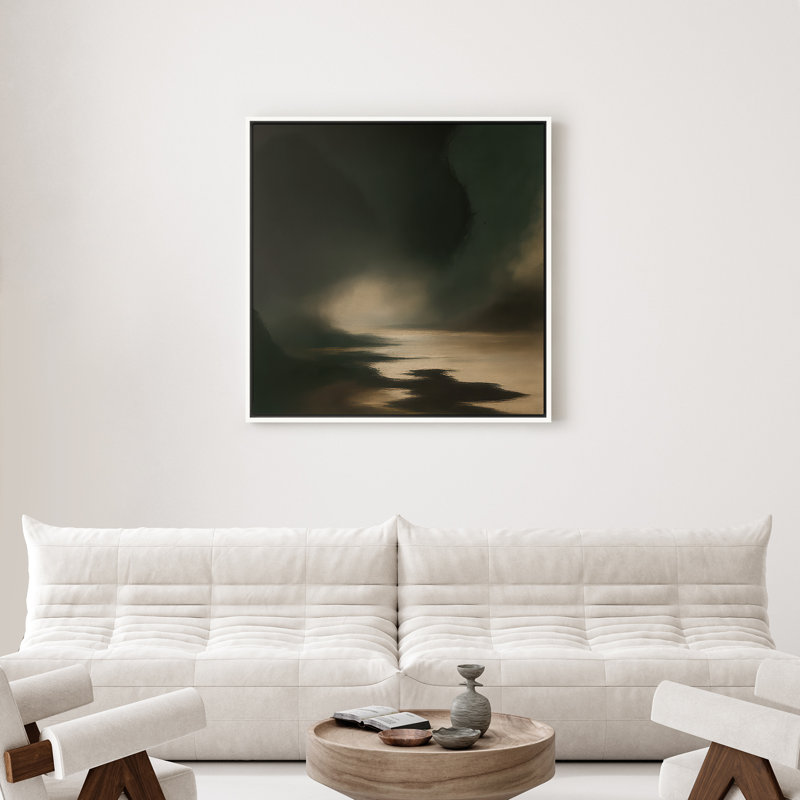 Art mural encadré abstrait rétro antique classique pour chambre à coucher, H 16 po x l 16 po, Blanc