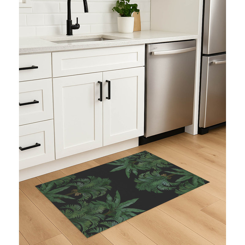 Tapis de cuisine léger antidérapant In the Jungle, Gris anthracite, Rectangulaire 3 pi x 5 pi