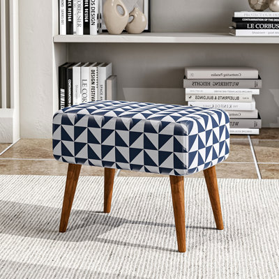 Ovitt 48.5 cm W Linen Rectangle Footstool