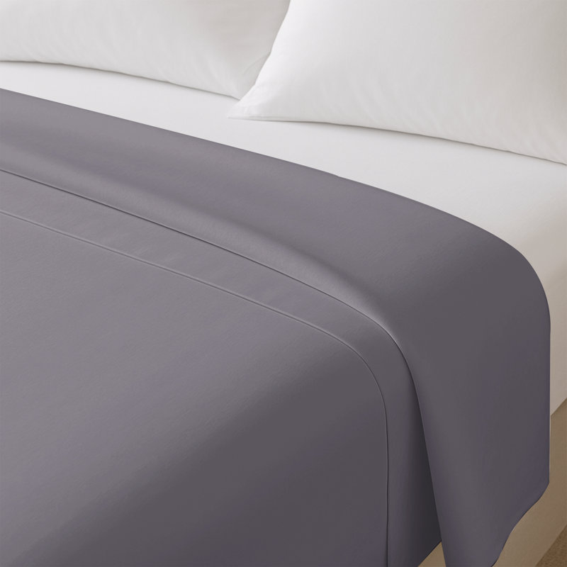 100% Cotton Standard Flat Sheet, Grey, Single (3')