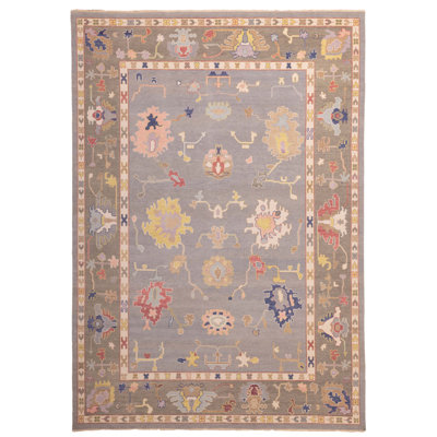 Modern Oushak Grey Rug 9'11" x 13'10"