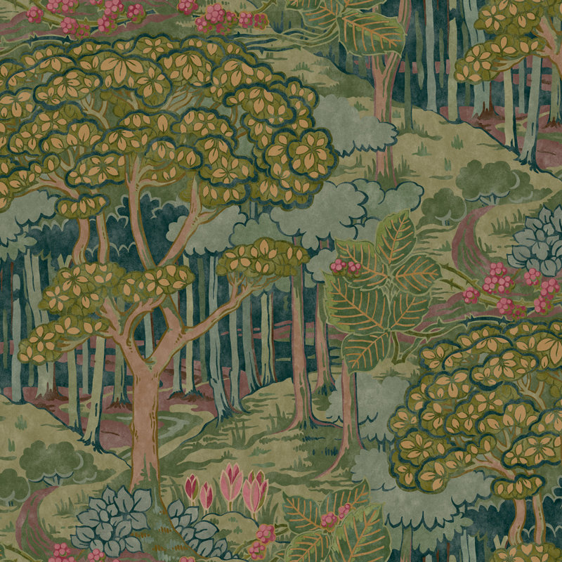 32.82' L x 27.58" W Wallpaper Roll, Emerald