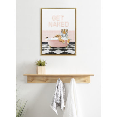 Impression sur toile encadrée, "Le tigre se fait nu" par Amy Peterson