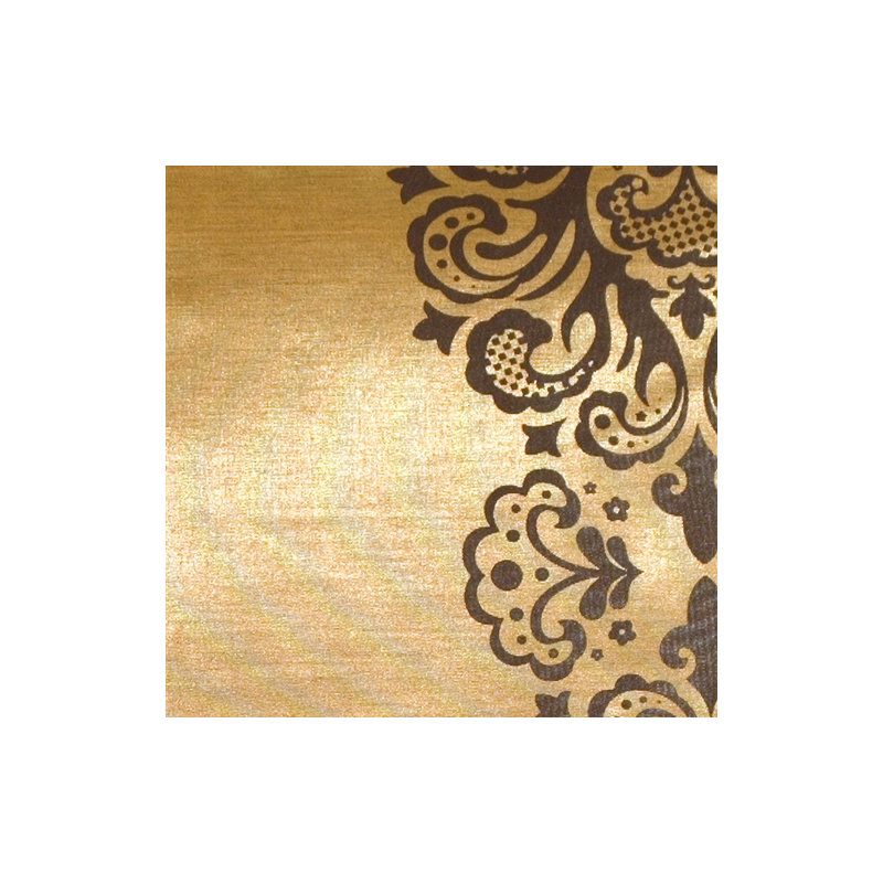 Coussin décoratif scroll Susan, Doré / Brun