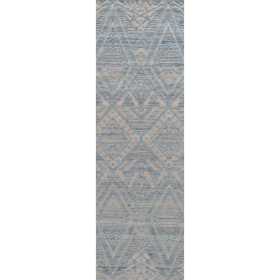 Bariloche Wool Geometric Area Rug in Blue